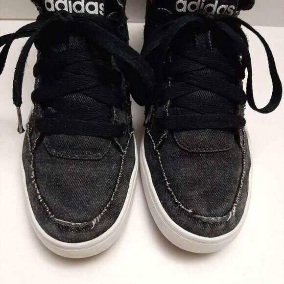 ADIDAS / Canvas Rasta Logo Sneaker Shoes Black Youth V21148 Sz 6 - Picture 7 of 15